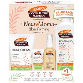 Skin Recovery Set for New Moms from Palmer's Cocoa Butter Formula | Skincare Essentials for After Pregnancy Care | Free of Parabens & Phthalates | 4 Piece Kit