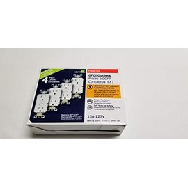 Leviton GFTR1-4W SmarTest Self-Test SmartlockPro Slim GFCI Tamper-Resistant Receptacle with LED Indicator, 15-Amp, 4-Pack, White