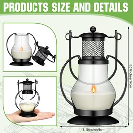 Tioncy 6 Pcs Citronella Candles Lantern Outdoor with Vintage Metal Holder 5.5" Scented Lemongrass Candles Natural Citronella Soy Wax Candle for Home Patio Front Porch Camping Indoor Outside Decoration