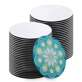 Souhgaue 35Pcs Round Sublimation Blank Coasters Sublimation Blank Cup Mat Sublimation Heat Transfer Coaster Heat Press