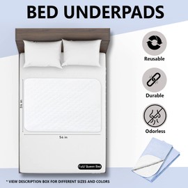 Platinum Care Pads Reusable Bed Underpad - Waterproof & Washable Bed Pad - Absorbent Mattress Protector Pad - Incontinence Bed Pads - Bed Protector Pads (Blue, 29"X35")