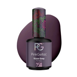 Pink Gellac UV Gel Nail Polish - 258 Violet Grey 15 ml - UV Varnish Purple Long Lasting - Gel Polish Nails in Salon Quality - Gel Nails Nail Polish UV Lamp - UV Nail Polish Made in Holland