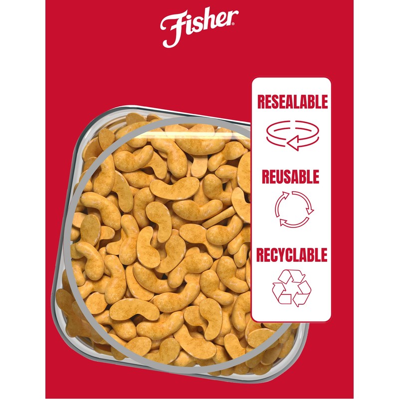 Fisher Snack Cashew Halves and Pieces, 24 Ounces, Roasted with