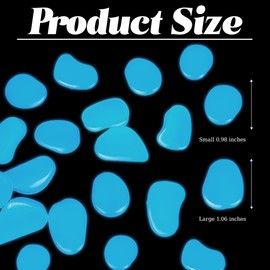 1.4LB 25-27mm White Glowing Pebbles Luminous Stones Glow in The Dark Decorative Stones for Walkways Driveway Yard Grass Fish Tank Plant Pots