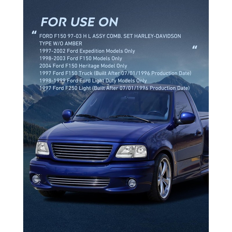 Nilight Headlight Assembly Compatible with 1997 1998 1999 2000 2001