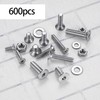 Countersunk Screws and Nuts and Washers Set, 600 Pieces M3