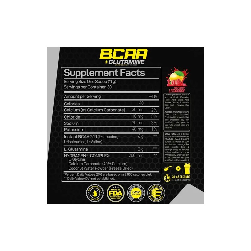 Forzagen Bcaa En Polvo Glutamina 30 Porciones Polvo Paquete