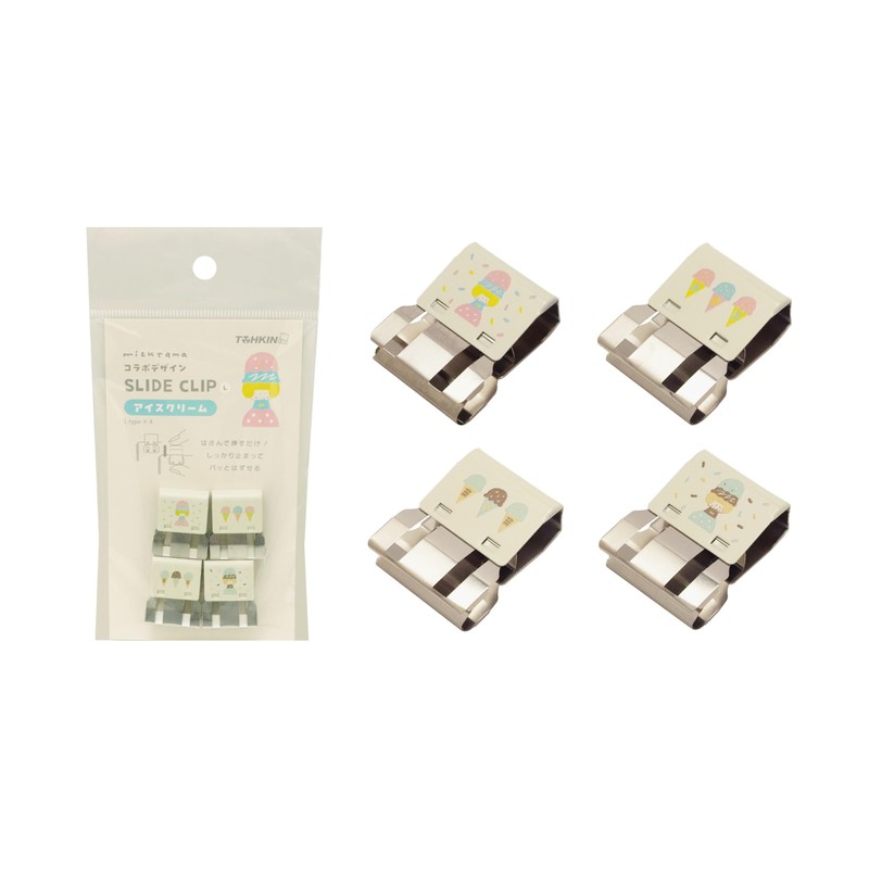 TOHKIN MZTSC-L4AI Mizutama Collaboration Design Slide Clips, Ice Cream, Large,