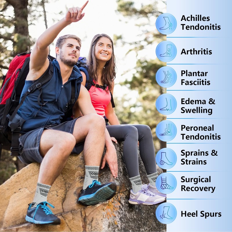 DRNAIETY 2 Pack Copper Ankle Brace for Men & Women