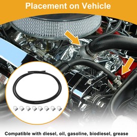 X AUTOHAUX 1/8" Fuel Line Kit 6.56ft Vacuum Hose Automotive Fuel Hose with 8 Clamps 1 Set