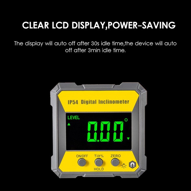 4 x 90 Degrees Digital LCD Protractor Inclinometer Magnetic 0.2°