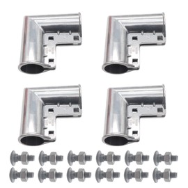 4 Packs Chain Link Fence Gate Corners, Aluminum Gate Corner Suit 1 3/8" x 1 3/8" Outdoor Diameter Pipe, Pressed Elbow with 90 degree Angle Design