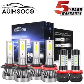 AUIMSOCO For Honda CR-V CRV 2015 2016 2017 2018 2019 LED Headlight Hi/Low Fog Light Bulbs