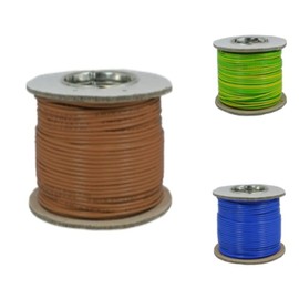 Primes DIY Single Core Conduit Cable 2.5mm Copper Wire Insulated PVC, Stranded Flexible Coil 6491X Electrical Wire, BASEC Approved – Blue & Brown & Yellow/Green(3 Meter), Home Improvement