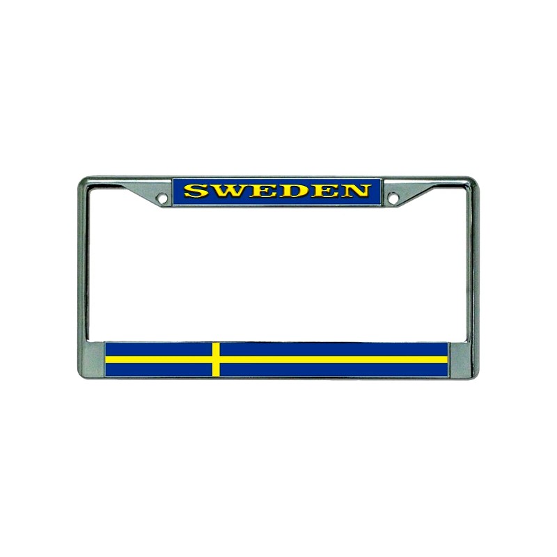 DIGIART SWERIGE SWEDEN SWEDISH FLAG Chrome Metal Car License Plate