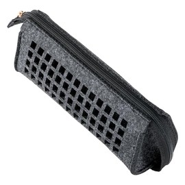 meigan 2086-01 Glasses Case, Soft, Slim, Lightweight, Compact, Stylish, Recycled Felt, Visible, Mesh, Hanging, Hook, Zipper, Closure, Dark Gray, SuRE (Sustainable, GRS Certified, Recycled Material)