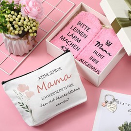 Boyiee 5 Stück Geburtstagsgeschenk für Mama Schlüsselanhänger Kosmetiktasche Karte mit Umschlag Muttertagsgeschenk Beste Mama Mutter Geburtstagsgeschenk Geschenk Mama Geburtstag Geschenke für Frauen