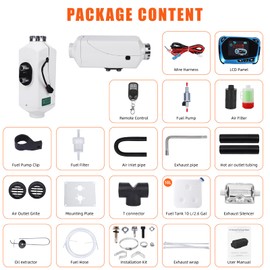 8KW Diesel Heater, Diesel Air Heater With Remote Control and Lcd Screen, Parking Bunk Heater, Fast Heating Low Noise Portable Diesel Heater for Car Suv Rv Trailer Camper Boat and Garage