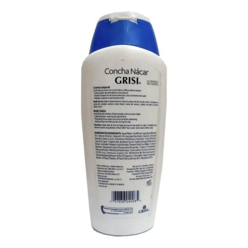 Crema Corporal Líquida Grisi Concha Nácar 400ml