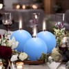 Ball Pillar Candles Set of 3 Blue 3Inch Unscented Handpoured