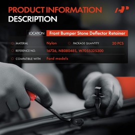 A-Premium 20PCS Nylon Front Bumper Stone Retainer Clip Push-Type Compatible with Ford Explorer 1991-2024, Ranger 1989-2024, Bronco 1989-2024 - for 6.3 mm x 6.3 mm Hole