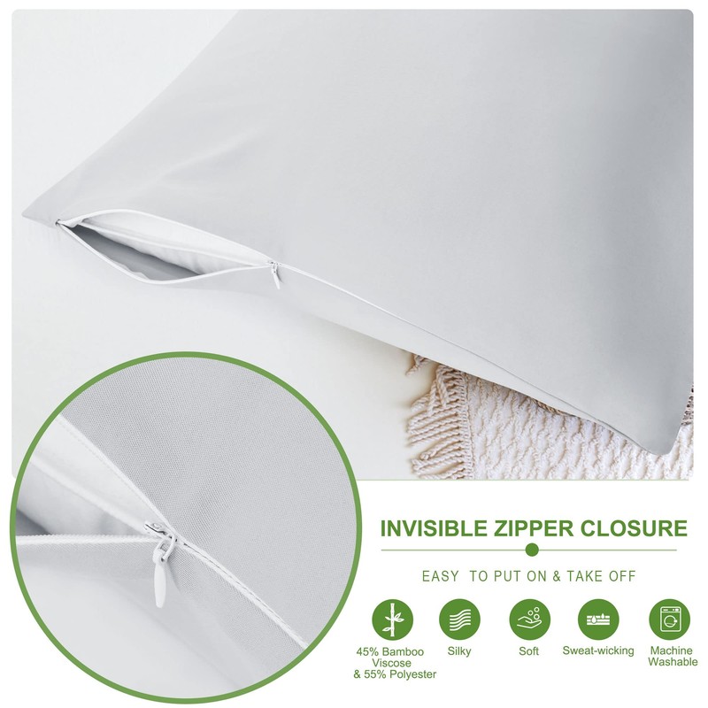 PiccoCasa Body Cooling Pillowcase Viscose from Bamboo Long Pillow Case