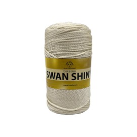 Swan Shiny Tre Sfere 250g 250m 2mm Thick 100% Polypropylene Cord for Bags, Clutch Purses with Knitting or Crochet Hooks (Cream, 16)