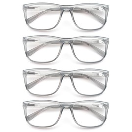 OLOMEE Large Reading Glasses Mens Oversized Wide Readers +2.50 Lightweight Square Magnifying Cheaters for Men W/Big Head 4 Pack
