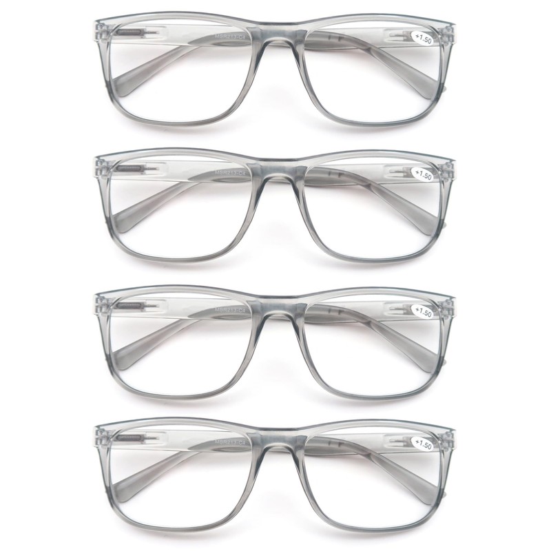 OLOMEE Large Reading Glasses Mens Oversized Wide Readers +2.50 Lightweight