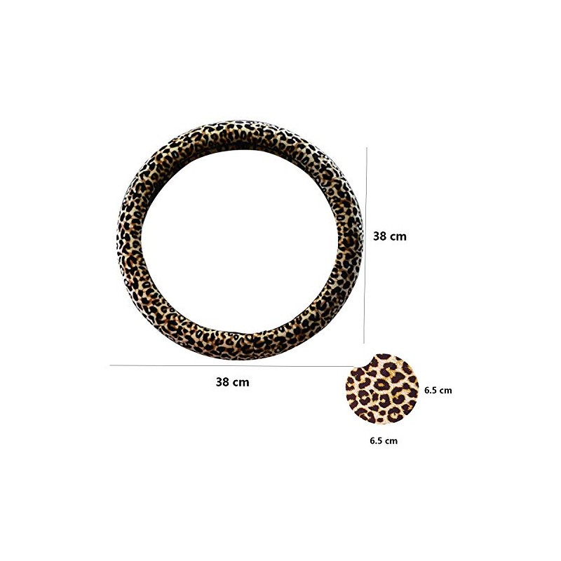 YoMaris Leopard-Printed Steering Wheel Cover for Women, Leopard Steering Wheel