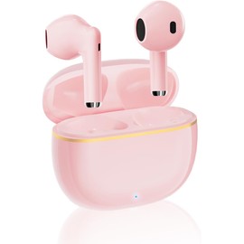 AOKIMI pink-V12 Wireless Earbuds, Bluetooth 5.4 Earphones, Small / Lightweight Bluetooth Earphones, Hi-Fi, Up to 36 Hours Playback, CVC8.0/ENC/AAC ENC Calls, Noise Canceling, Automatic Pairing, Type-C