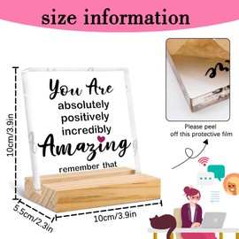 EoffIvan Inspirational Gifts for Women Daughter Friends Bestie Birthday Christmas Acrylic Plaque Motivation Desk Decoration Positive Cheer Up Gift You are Awesome Gift for Women