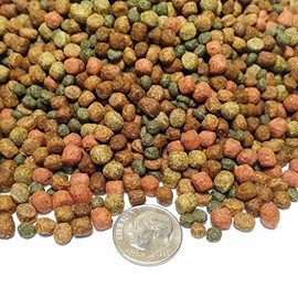 Aquatic Foods Inc. Gourmet Blend of 6-Types Floating, Slow Sinking 4mm-3/16 Floating Pellet Blend Cichlida, Koi & Pond Fish, All Tropical Fish GB-420-1/4-lb