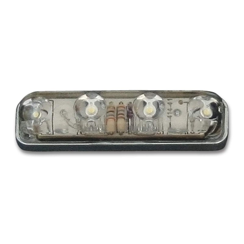 Grand General 77148 Marker Light (Small Rectangle Red/Clear 4-LED), 1