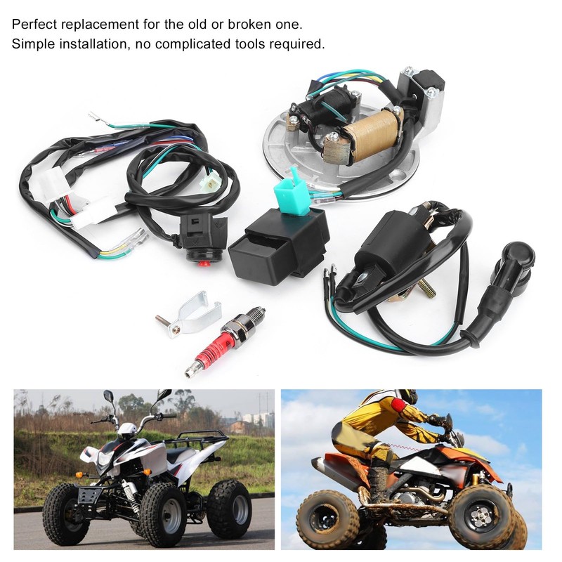 Acouto Ignition Coil Stator CDI Wiring Harness Spark Plug Kit