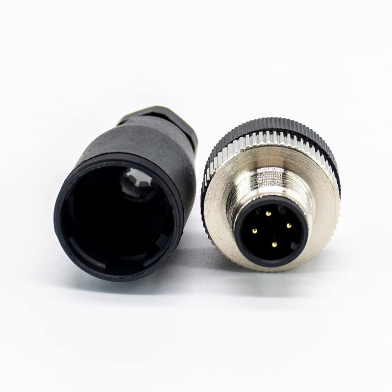 Elecbee M12 4-Pin Connector Plug, 12 mm Sensor Cable A-Code