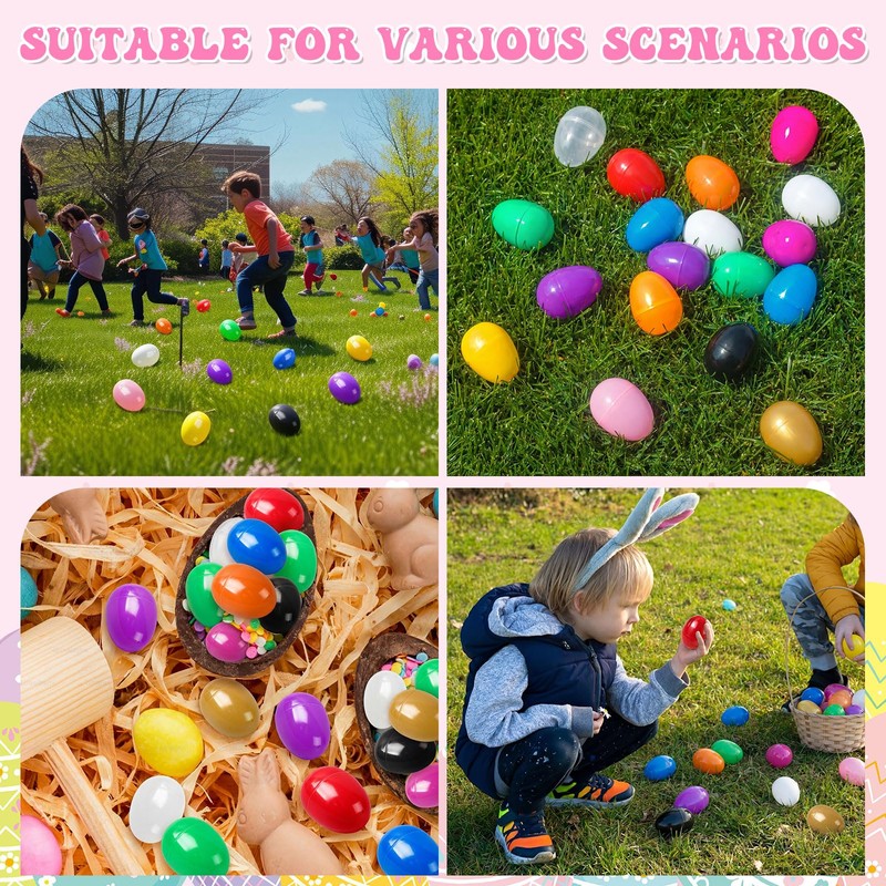 yptniginu Easter Eggs 2.4” - Green Fillable Easter Eggs -