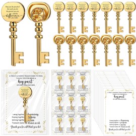 Solsew 60 Sets Employee Appreciation Gifts Bulk Key Shape Lapel Pins Inspirational Cards Opp Bags for Team Appreciation Building Recognition Gifts for Office Team Employee Teacher (May You)
