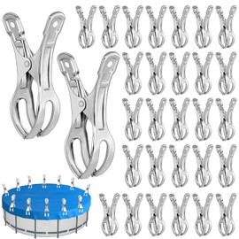 30Pcs Pool Cover Clips, 4.5inch Stainless Steel Pool Cover Clamps for Above Ground Pools, Metal Windproof Winter Pool Cover Clip