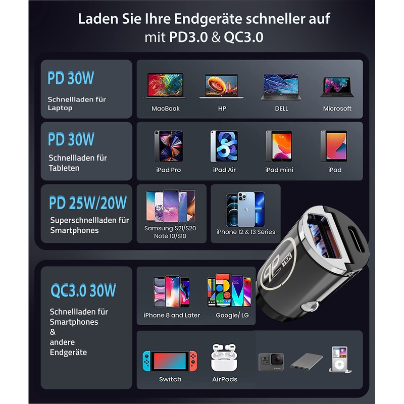 Plp tek USB Car Charger for Car (30 W Dual