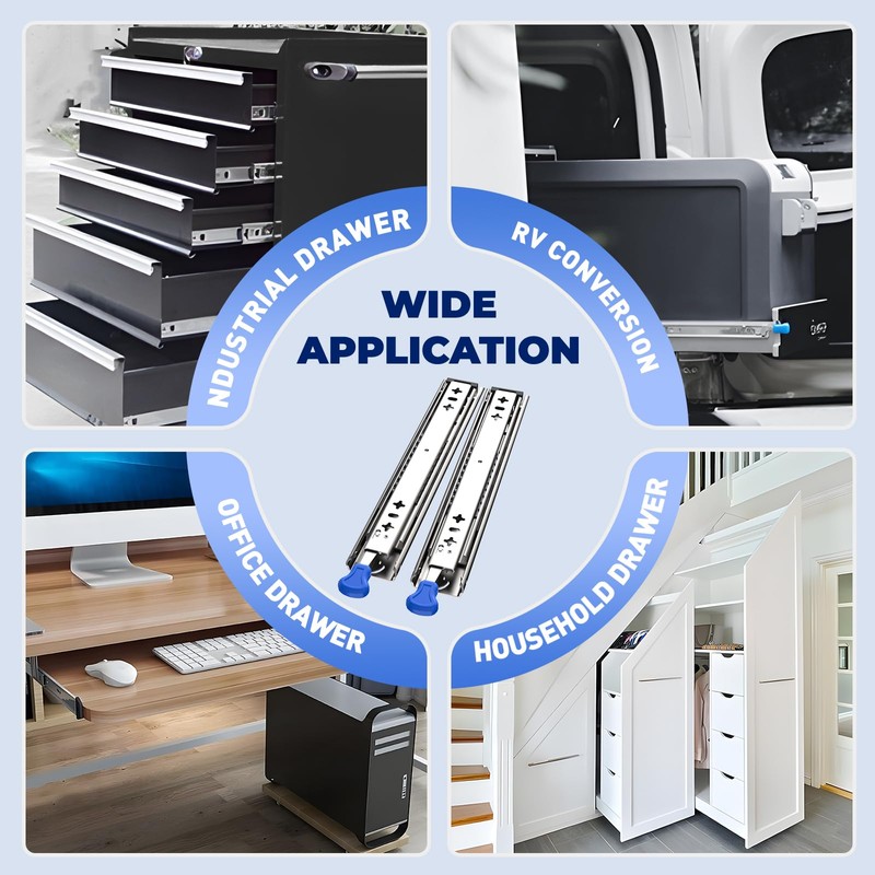 1 Pair Heavy Duty Drawer Slides Full Extension 38 Inch