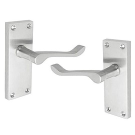 Victorian Scroll Door Handles Lever Latch Satin Chrome Premium Quality - Handlestore® (1 Latch Set)