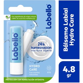 LABELLO Bálsamo labial Hydro Care (4.8g) protector labial hidratante FPS 15 con Vitamina E libre de aceites minerales