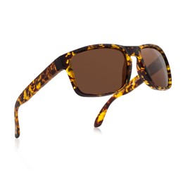 MAXJULI Sunglasses for Men, Polarized Sun Glasses for Men with TR90 Frame and UV400 Protection for Driving Fishing 8120（Leopard Frame/Tan Lens）