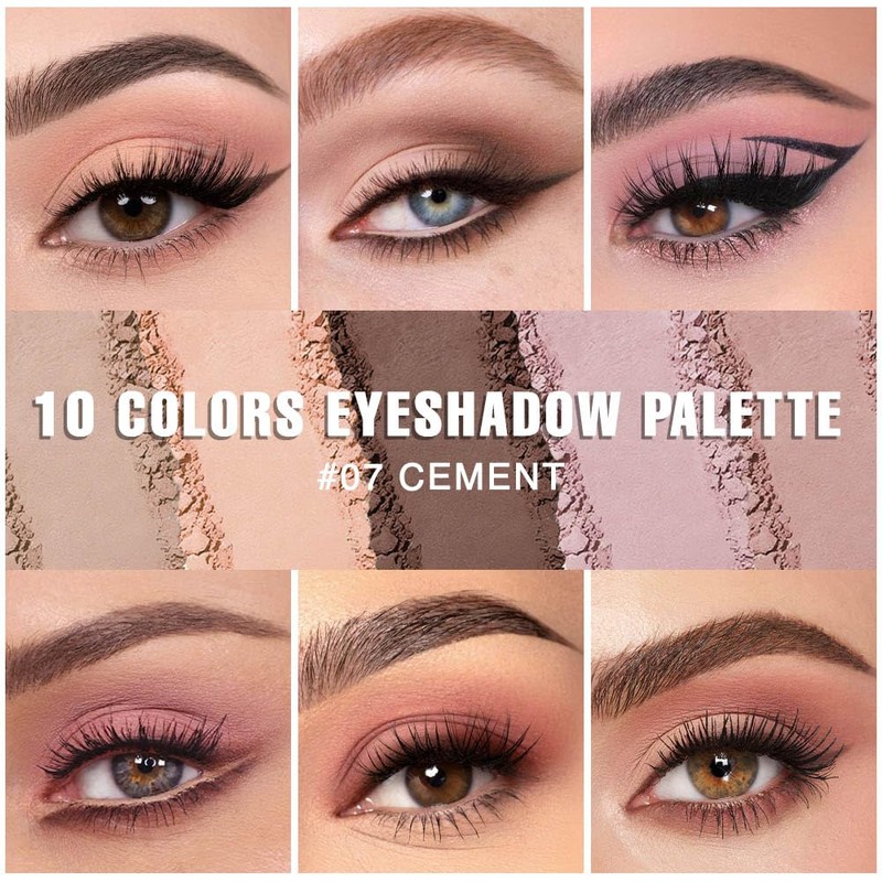 10 Eyeshadow Palette, Neutral Nude Brown Matte Eyeshadow Makeup,07