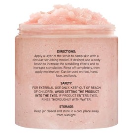 Himalayan Salt Body Scrub 10 oz - All Natural Cleansing Exfoliator With Sweet Almond Oil Promoting Radiant Skin - Brooklyn Botany