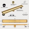 Muschbath 24 Inch Linear Shower Drain, Brushed Brighter Gold Shower