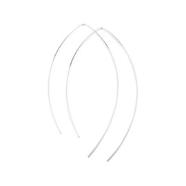 2 Inch Thin Sterling Silver Threader Earrings Open Hoop 20 Gauge (.8mm)