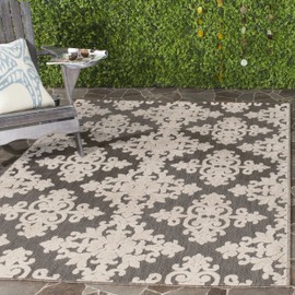 Safavieh Cottage Collection COT906T Indoor/ Outdoor Area Rug, 6'7" x 9'6", Taupe