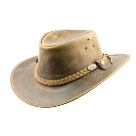 Black Jungle Bulat Leather Western Hat Australia Cowboy Hat, tan